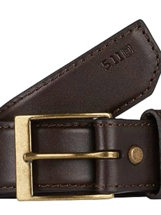 5.11 Tactical Other - 5.11 Tactical Series Classic Dark Brown Leather Belt with Brass Buckle - 40/42
